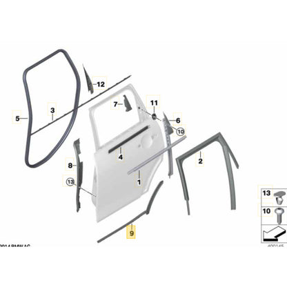 Borracha Porta Mini Cooper 2021 2023 Traseira Esquerda