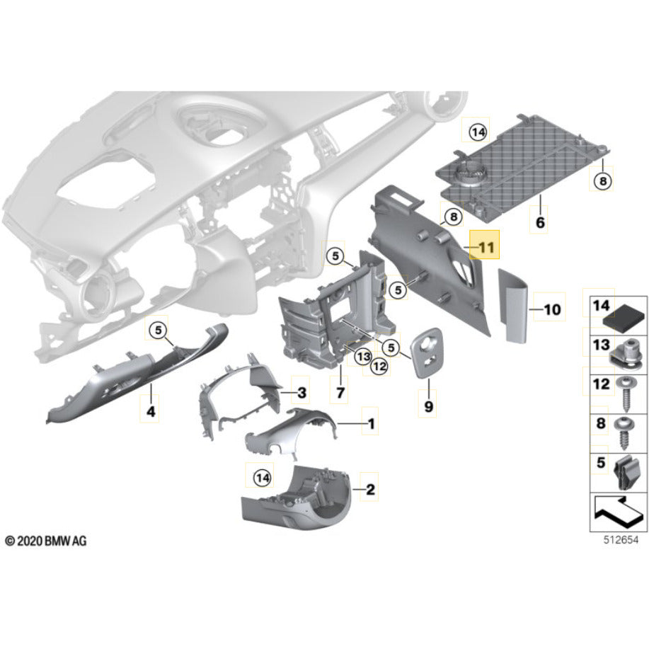 Acabamento Console Pé Carona Mini Cooper S 2021 2022 2023