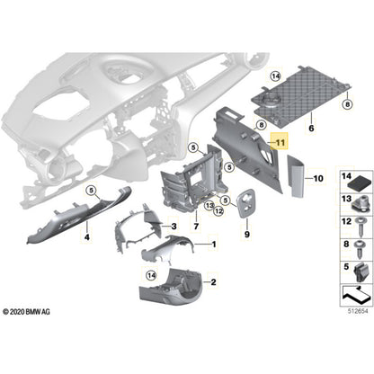 Acabamento Console Pé Carona Mini Cooper S 2021 2022 2023