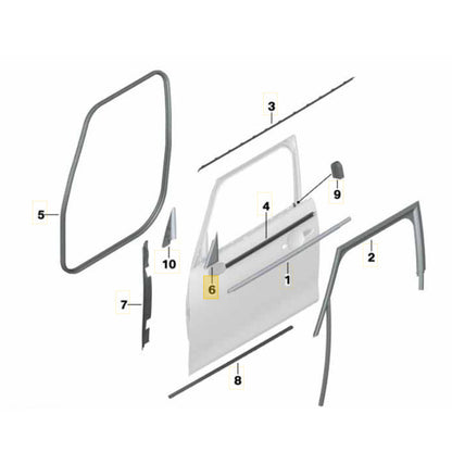 Moldura Vigia Porta Mini Cooper 2021 2023 Dianteira Direita