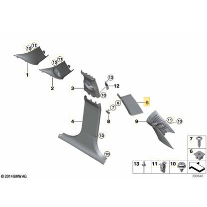Moldura Coluna C Mini Cooper S 2021 2022 2023 Esquerda