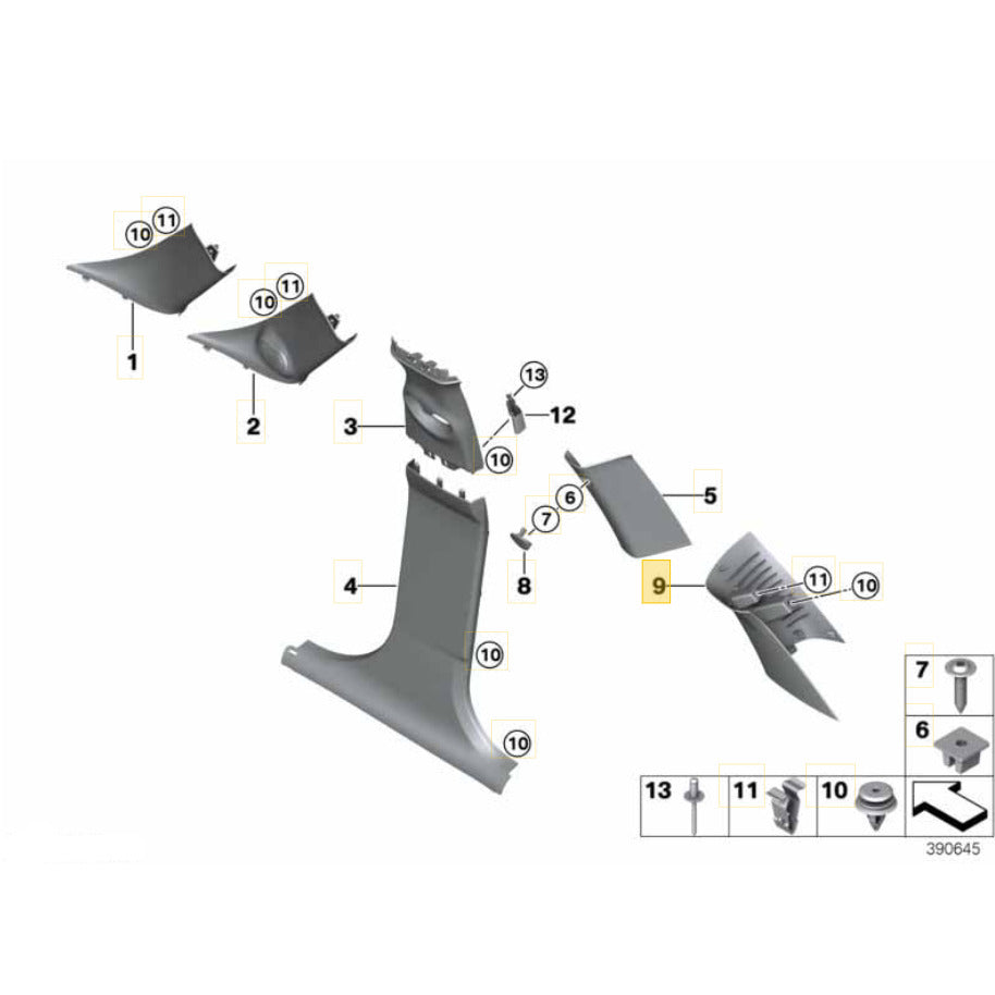Moldura Coluna D Mini Cooper 2021 2022 2023 Esquerda Mala