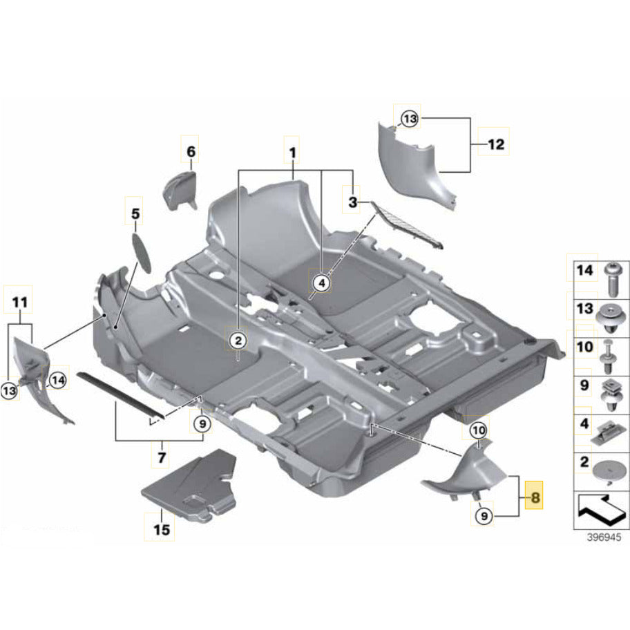 Acabamento Carpete Mini Cooper S 2021 2023 Traseiro Esquerdo