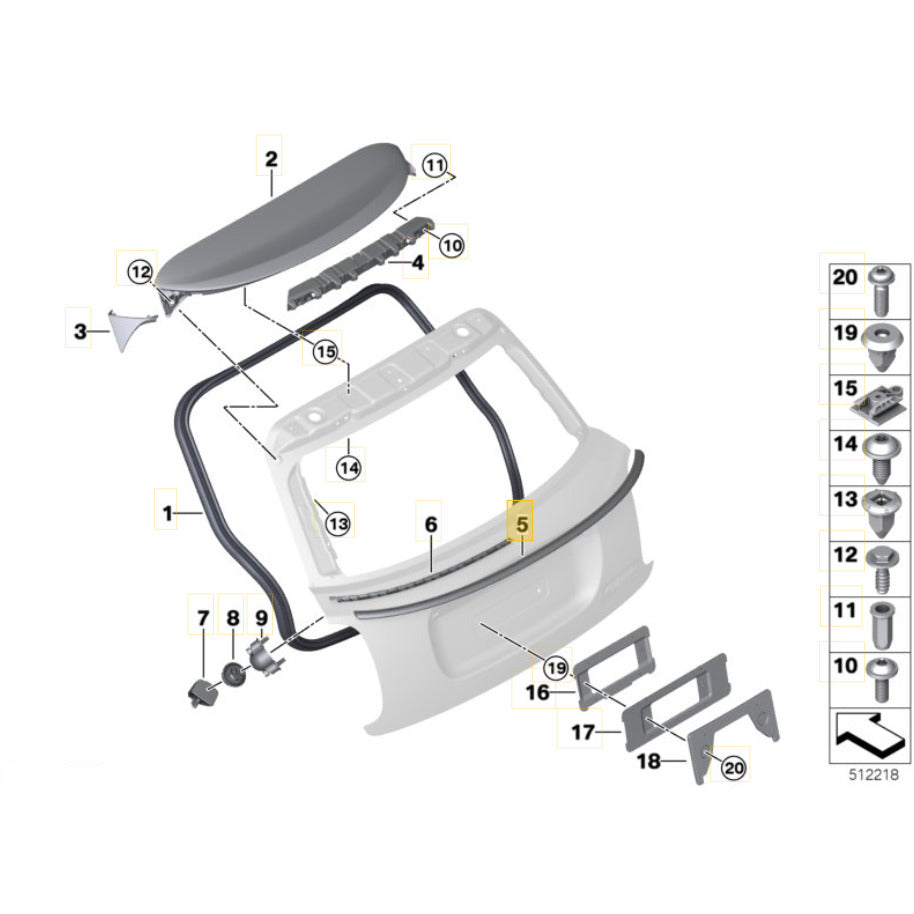 Friso Cromado Mini Cooper S 2021 2022 2023 Tampa Traseira