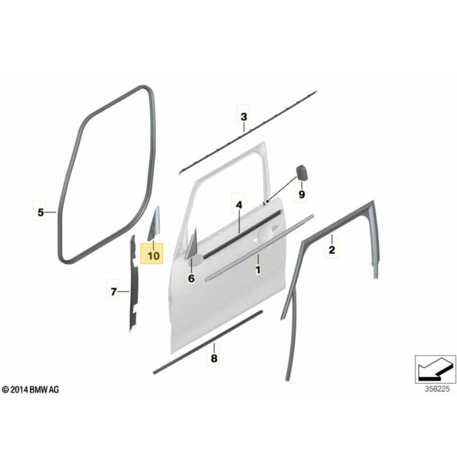 Acabamento Porta Mini Cooper S 2021 2023 Dianteira Direita
