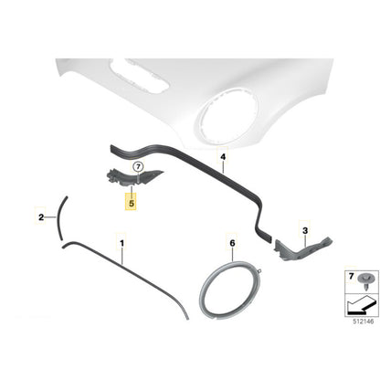 Vedação Borracha Capô Mini Cooper S 2021 2022 2023 Esquerdo