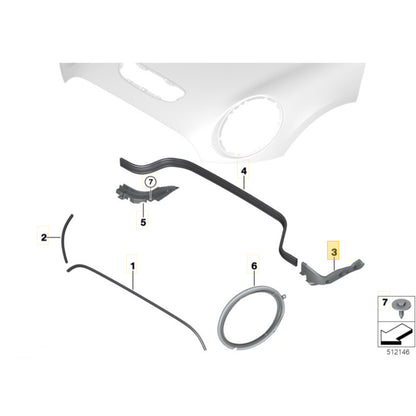 Vedação Borracha Capô Mini Cooper S 2021 2022 2023 Esquerda