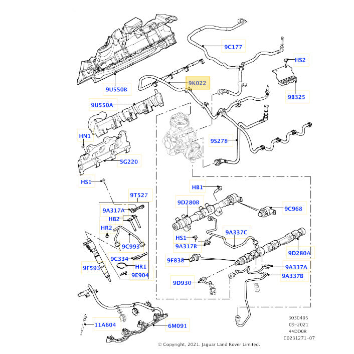 Mangueira Injetor Combustível Range Rover 4.4 V8 Diesel 2016