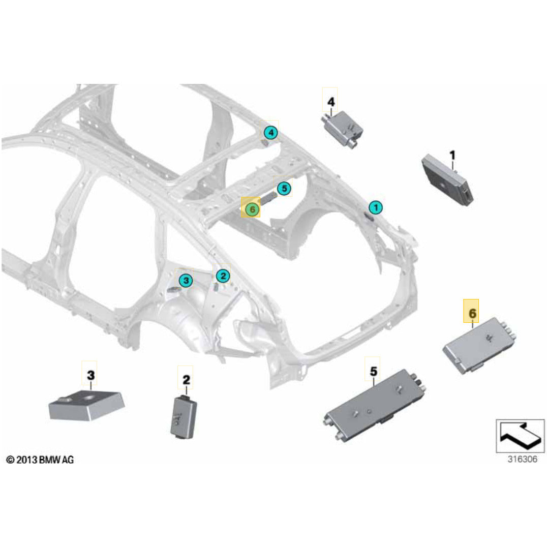 Antena AM FM Som Amplificada BMW 320i GT 2015 2016 2017
