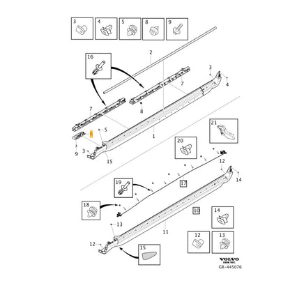 Suporte Spoiler Volvo XC90 2018 2019 2020 Dianteiro Direito
