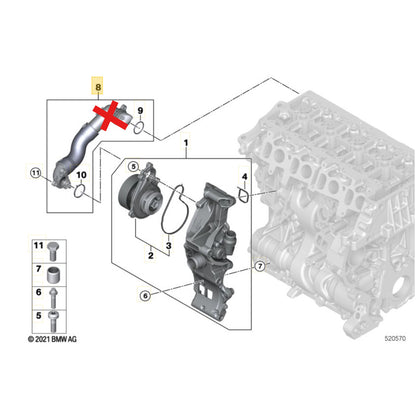 Mangueira Água Radiador Mini Cooper S 2.0 2021 2022 Bloco