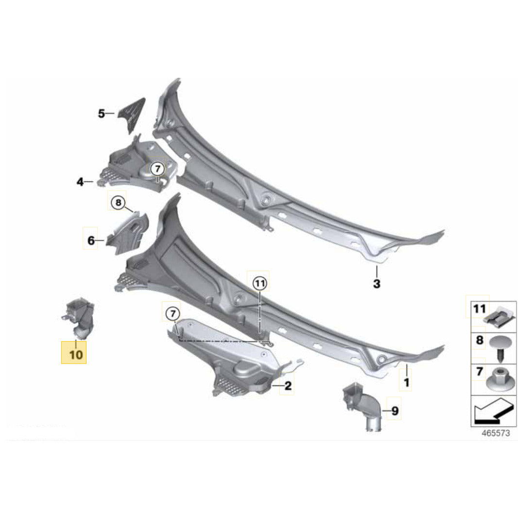 Duto Grade Parabrisa Mini Cooper S 2.0 B48 2021 2022 Direita