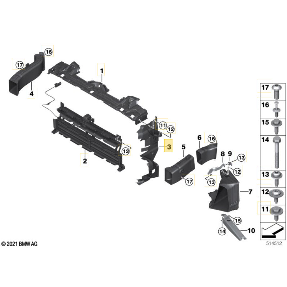 Defletor Radiador Mini Cooper S 2021 2022 2023 Esquerdo