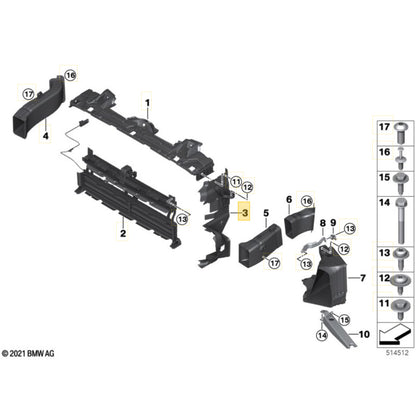 Defletor Radiador Mini Cooper S 2021 2022 2023 Esquerdo