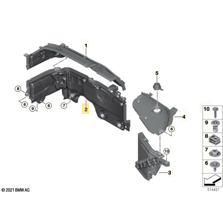 Acabamento Corta Fogo Mini Cooper S 2021 2022 2023 Externo
