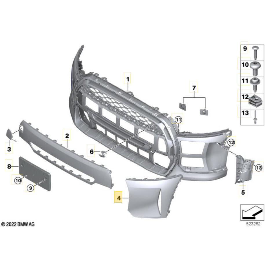 Moldura Parachoque Mini Cooper S 2021 2023 Dianteira Esquerda