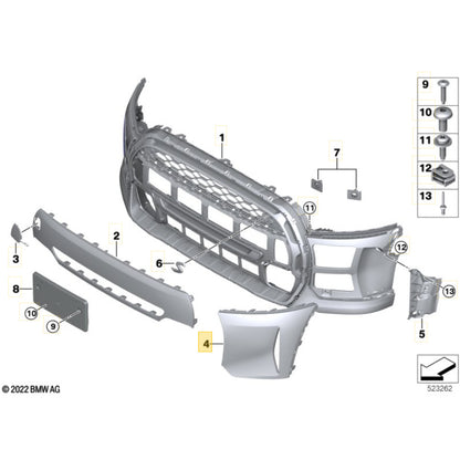 Moldura Parachoque Mini Cooper S 2021 2023 Dianteira Esquerda