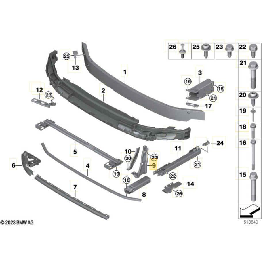 Suporte Alma Parachoque Mini Cooper S 2021 2023 Diant Esquerdo