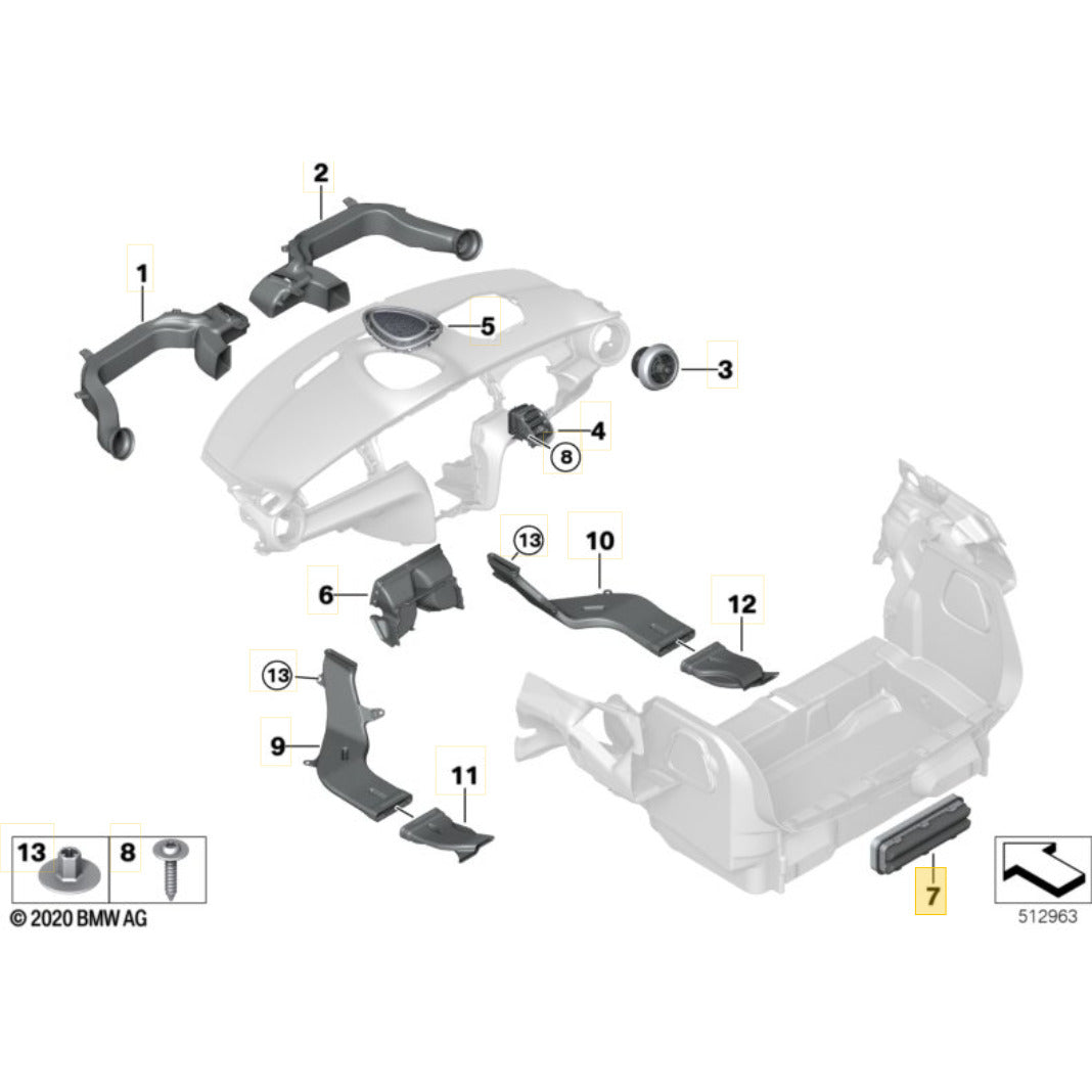 Grade Ventilação Carroceria Mini Cooper S 2021 2022 2023