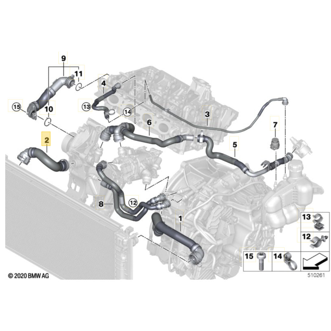 Mangueira Água Radiador Mini Cooper S 2.0 2021 2022 Superior