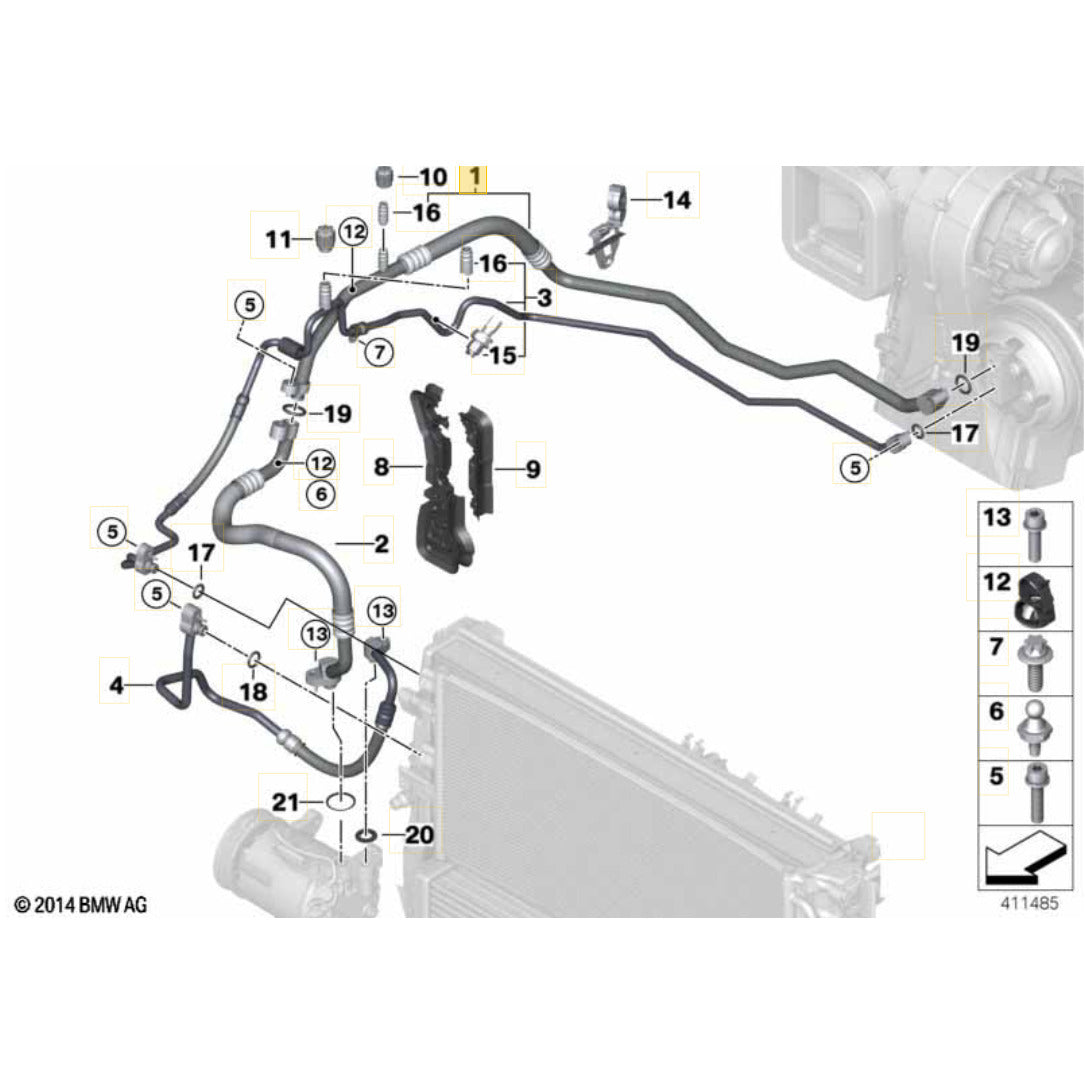 Mangueira Evaporadora Mini Cooper S 2021 2023 Ar Condicionado