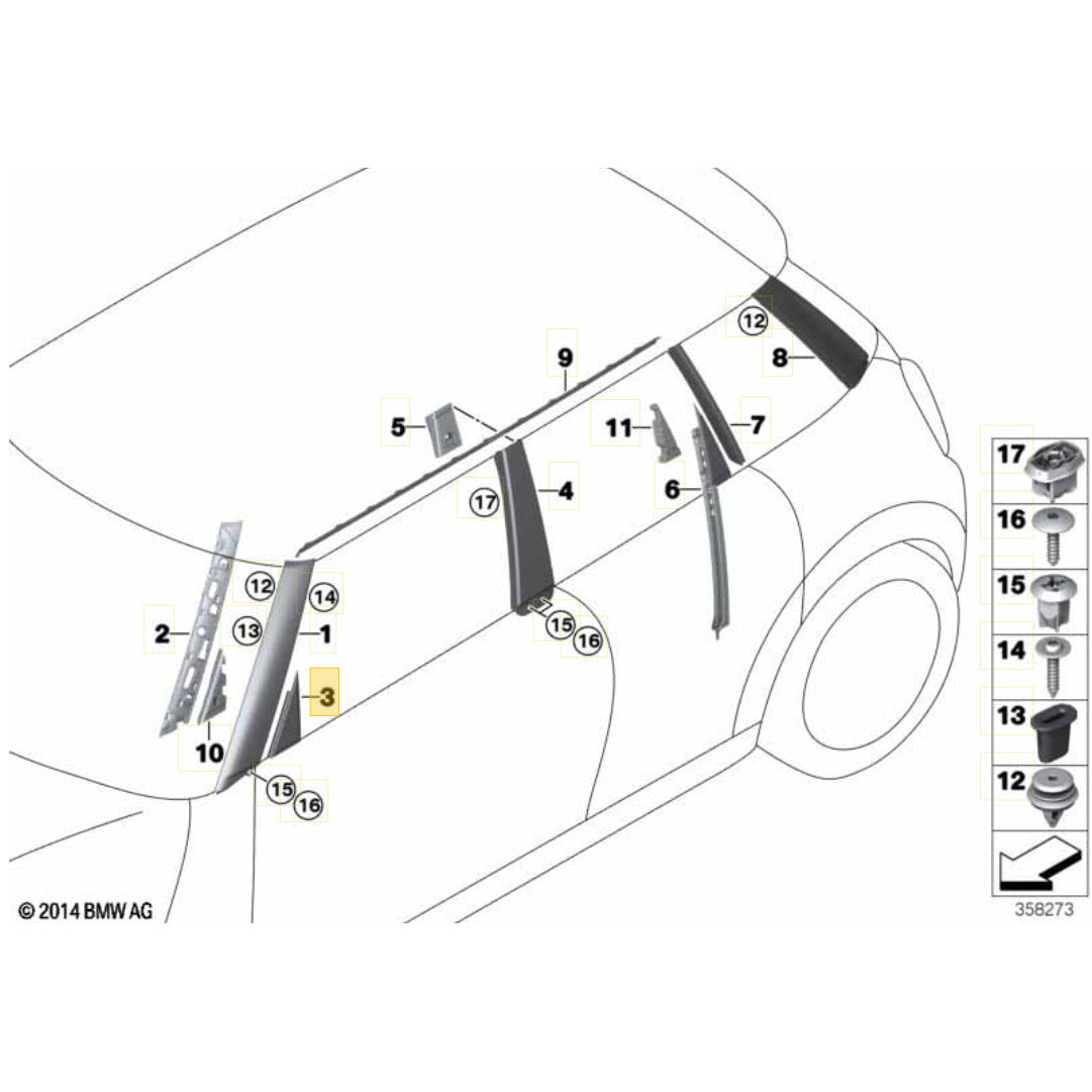 Moldura Porta Mini Cooper S 2021 2022 2023 Dianteira Esquerd