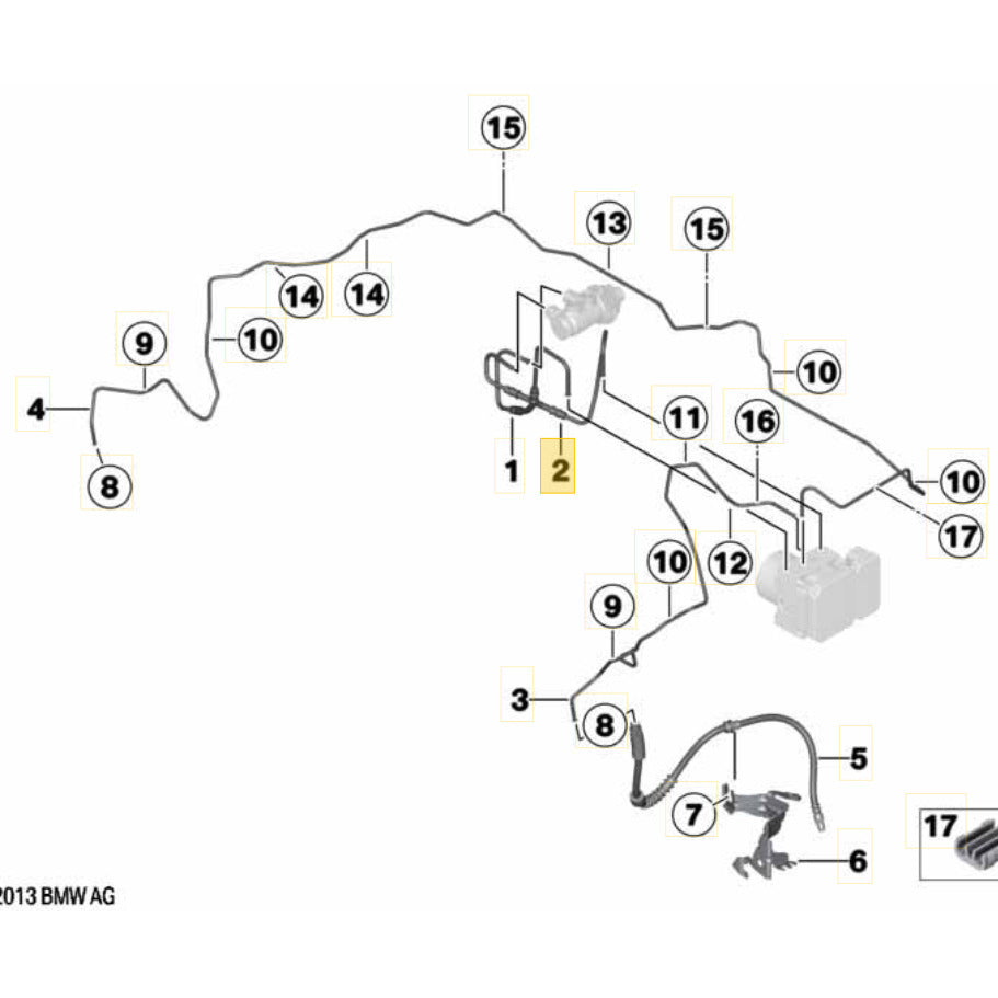 Mangueira Vácuo Bmw 320i 2014 2015 Cilindro Bomba 6872652