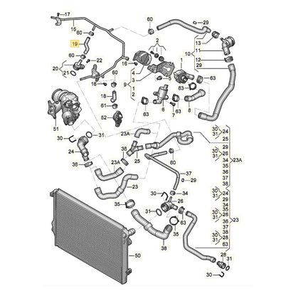 Mangueira Água Radiador Vw Tiguan R-Line 2018 06K121051M