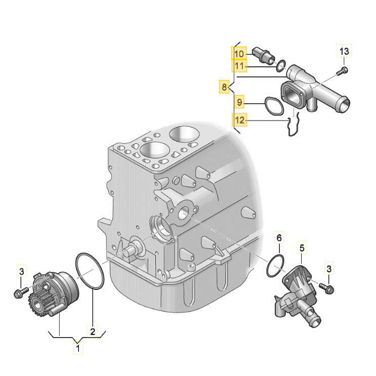 Flange Água Bloco VW Amarok 2.0 2015 2016 Sensor Bomba