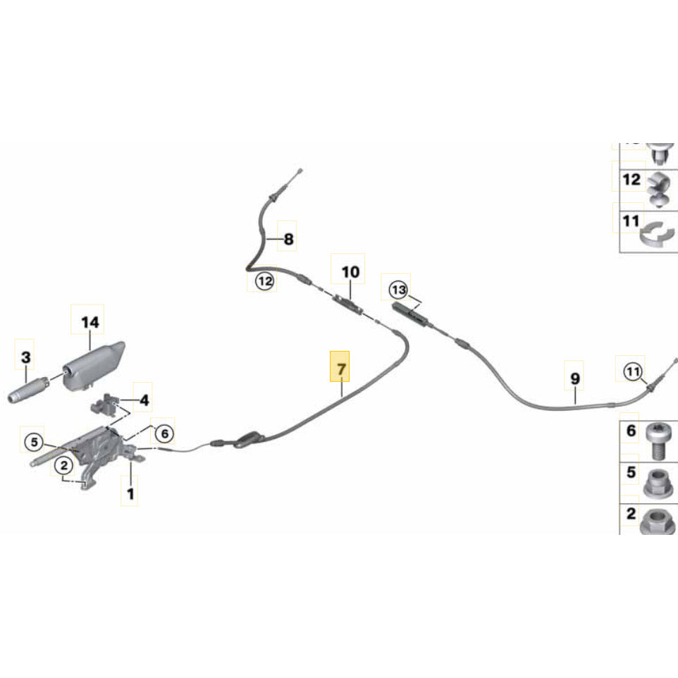 Cabo Freio de Mão Mini Cooper S 2021 2022 2023 Alavanca