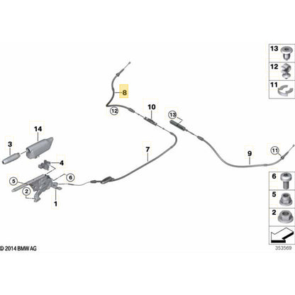 Cabo Freio de Mão Mini Cooper S 2021 2022 2023 Direito