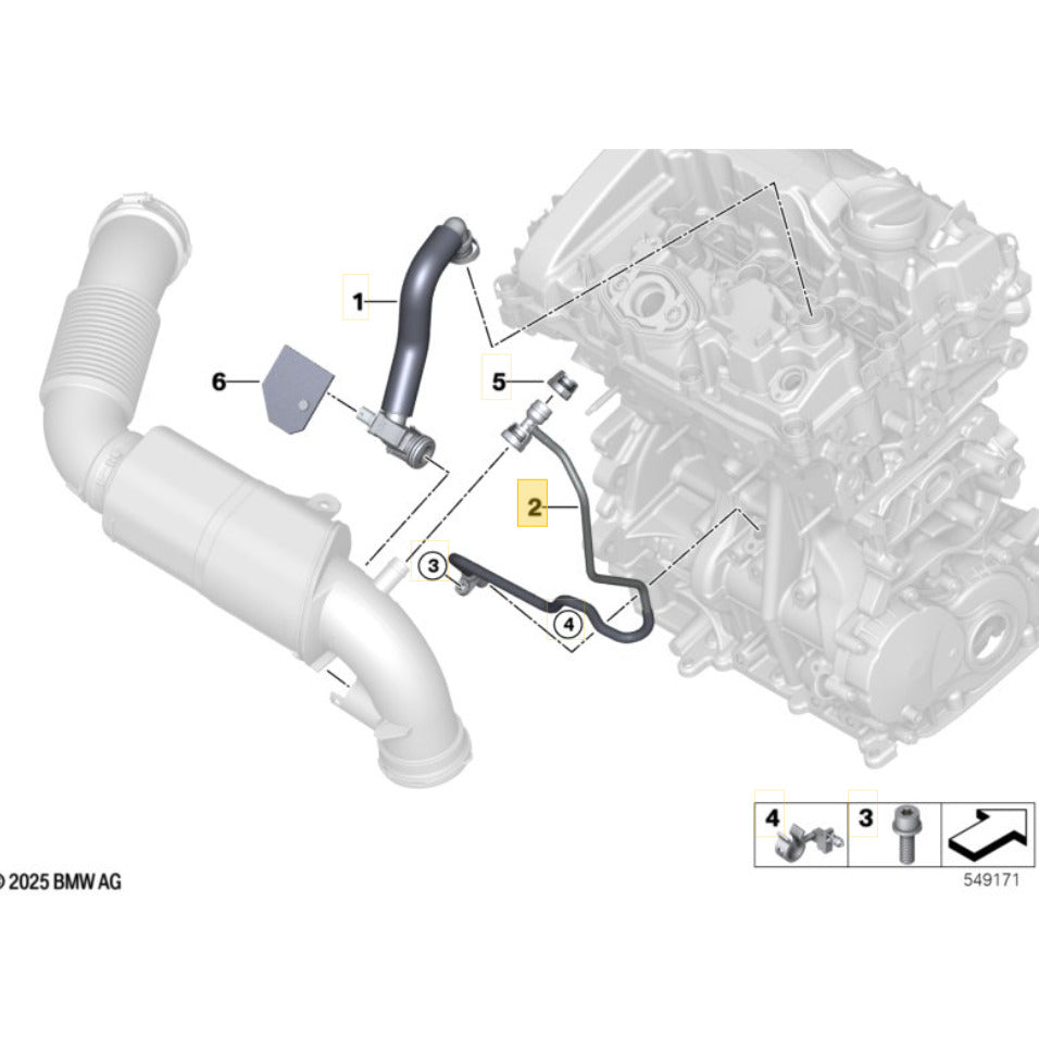 Mangueira Respiro Ar Mini Cooper S 2.0 B48 2021 2022 Bloco