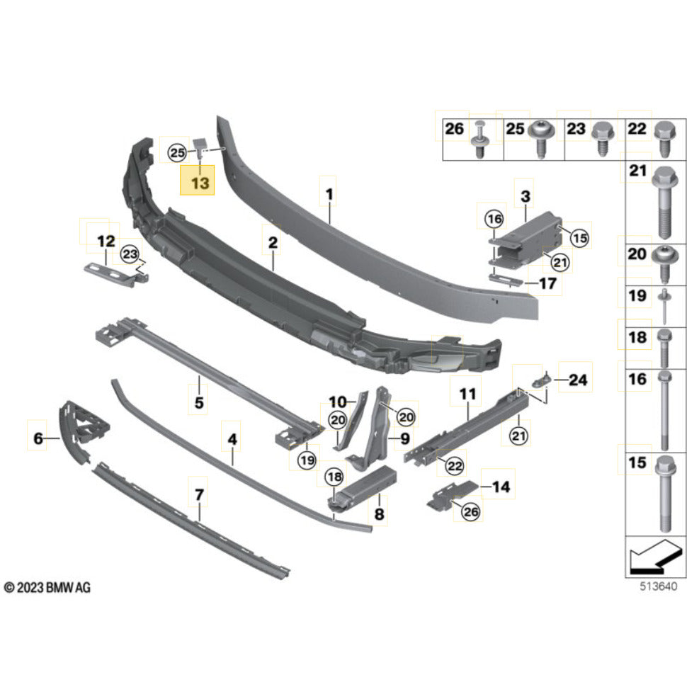Suporte Alma Parachoque Mini Cooper S 2021 2023 Dianteiro