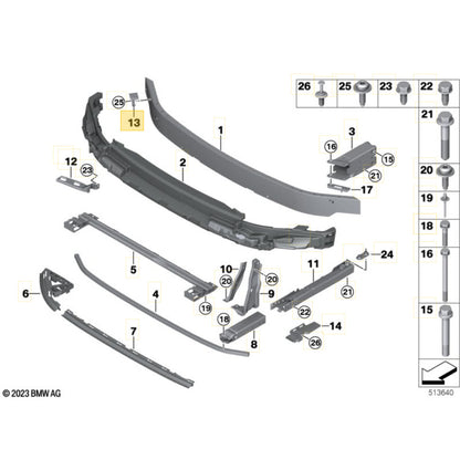Suporte Alma Parachoque Mini Cooper S 2021 2023 Dianteiro