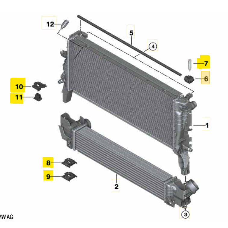 Suporte Radiador Mini Cooper S 2021 2022 2023 Kit Completo