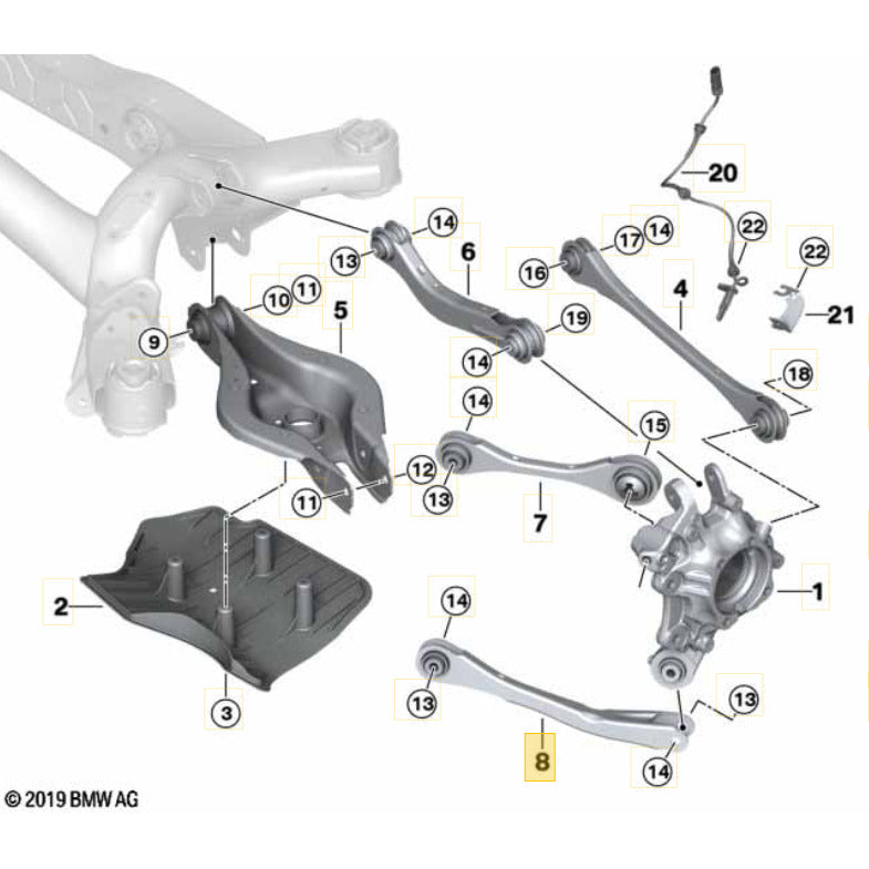 Braço Suspensão BMW 320i G20 2020 2021 2022 Traseiro