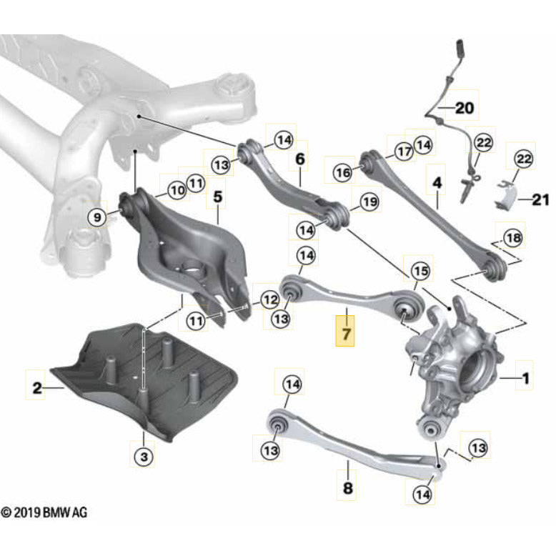 Braço Suspensão BMW 320i 2020 2021 2022 Traseiro Esquerdo