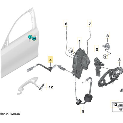 Cabo Fechadura Porta BMW 320i M G20 2020 2021 2022 Dianteiro