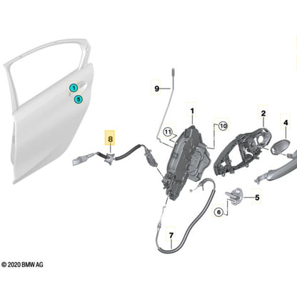 Cabo Fechadura Porta BMW 320i M G20 2020 2021 2022 Traseiro