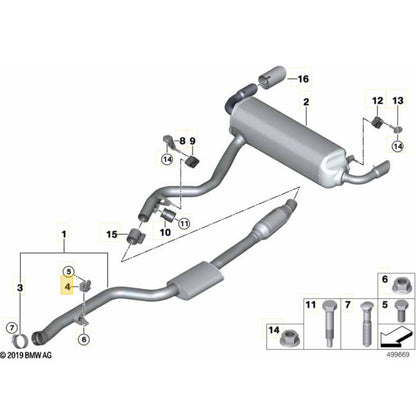 Coxim Suporte Escape BMW 320i M B42 184cv 2021 2022 Câmbio