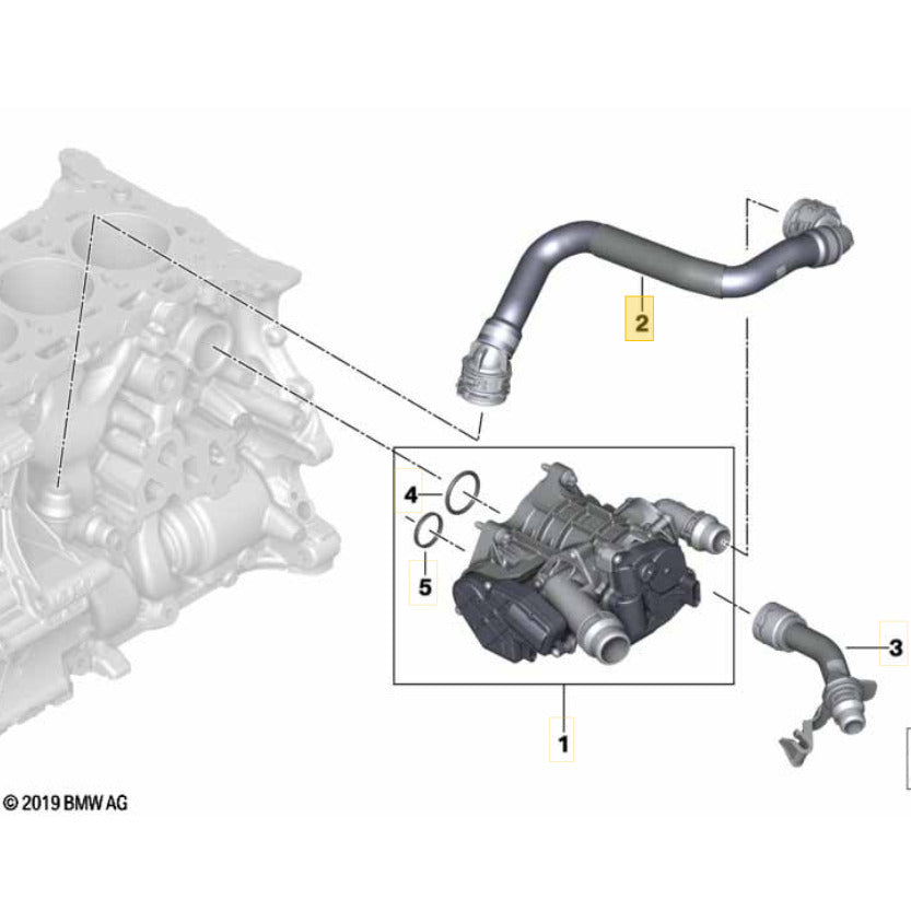 Mangueira Água BMW 320i 2.0 2021 2022 Válvula Termostática