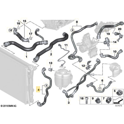 Mangueira Água Radiador BMW 320i 2.0 B42 2021 2022 Inferior