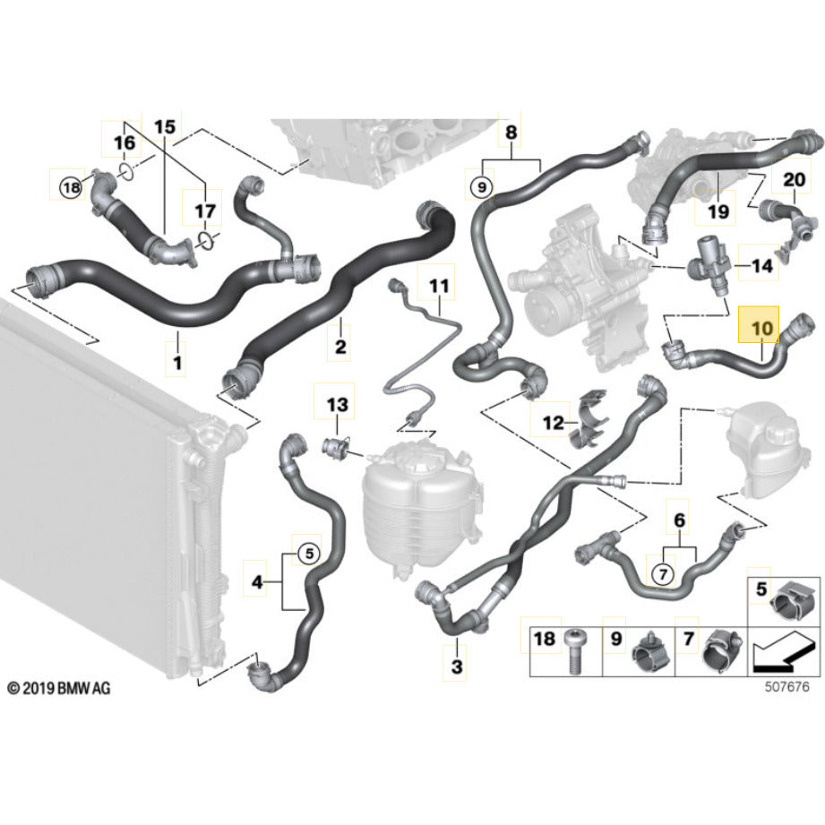 Mangueira Água Bomba BMW 320i B42 184cv 2021 2022 Motor