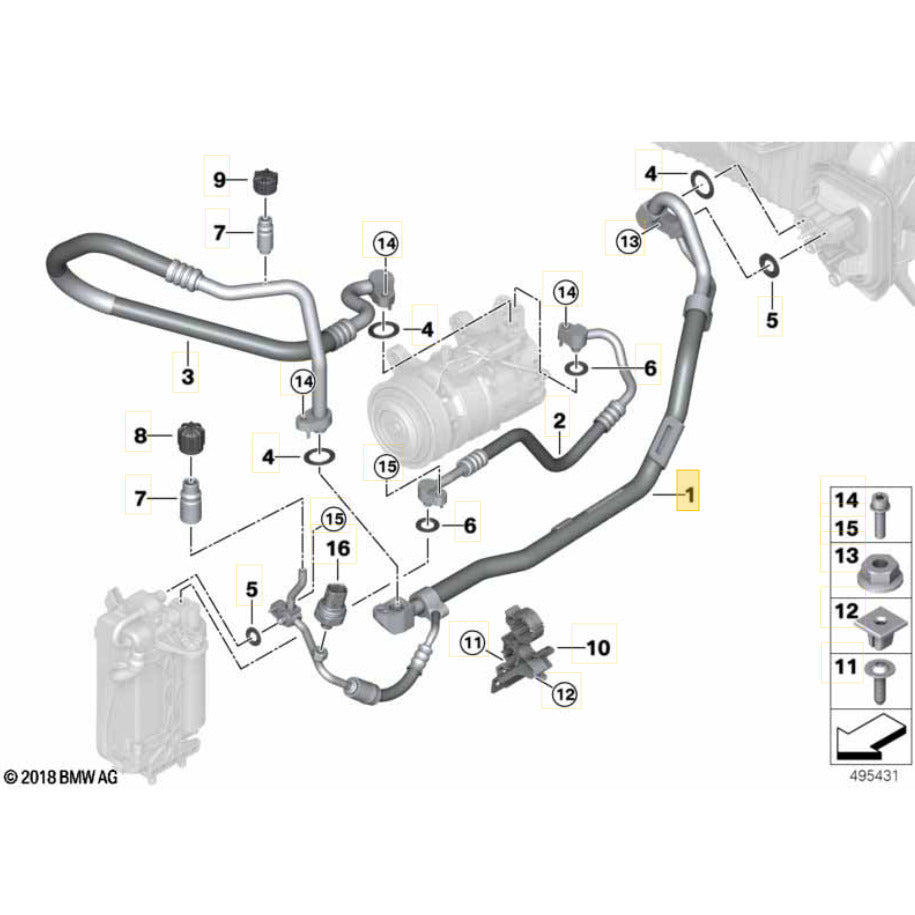 Mangueira Ar Condicionado BMW 320i 2021 2022 Evaporadora