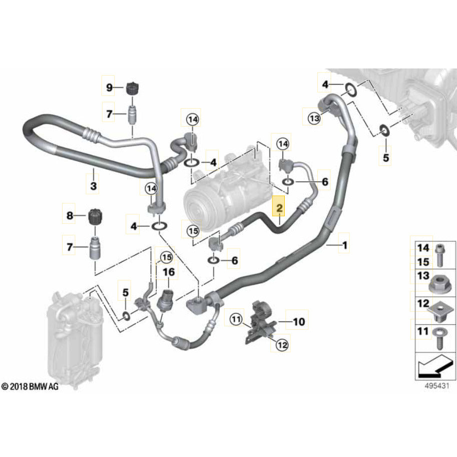 Mangueira Ar Condicionado BMW 320i 2020 2021 2022 Compressor
