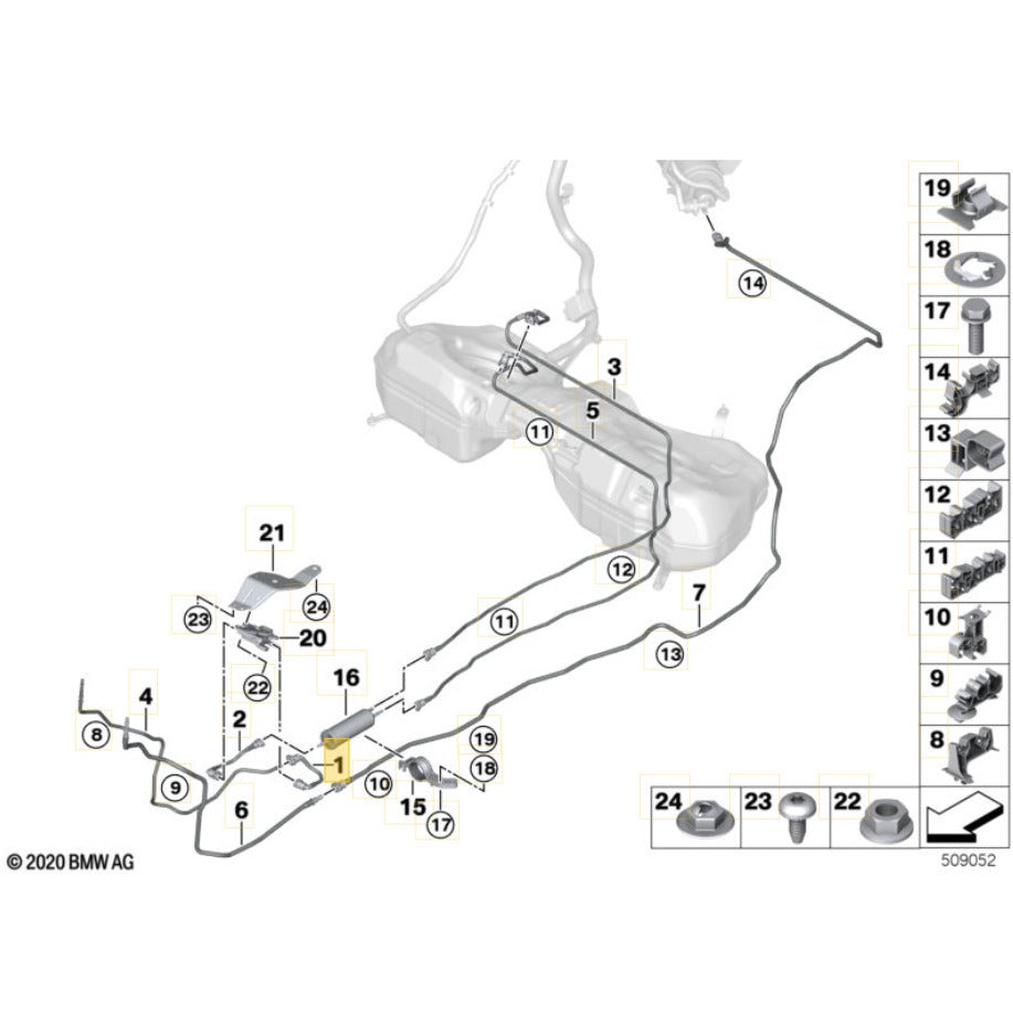 Mangueira Sensor Etanol BMW 320i B42 184cv 2021 2022 Linha