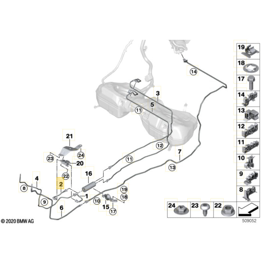 Mangueira Sensor Etanol BMW 320i B42 184cv 2021 2022 Filtro