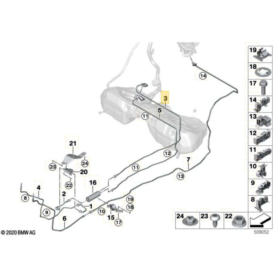 Mangueira Linha Combustível BMW 320i 2.0 2021 2022 7449028