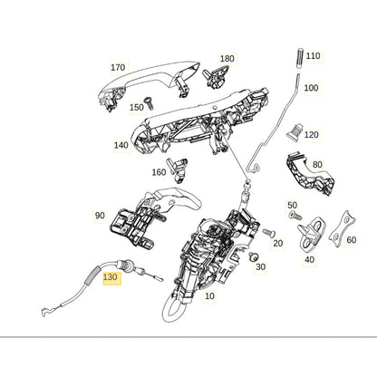 Cabo Fechadura Mercedes C180 2016 2017 2018 Porta Traseira