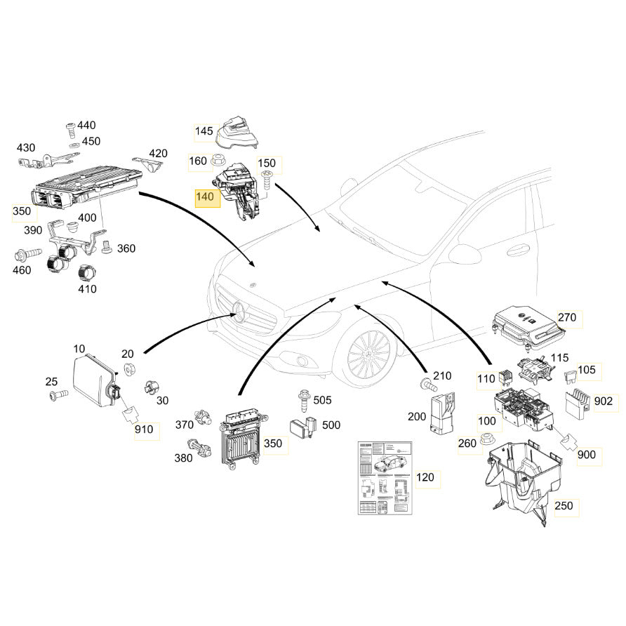 Caixa Fusíveis Motor Mercedes C180 1.6 2015 2016 2017 2018